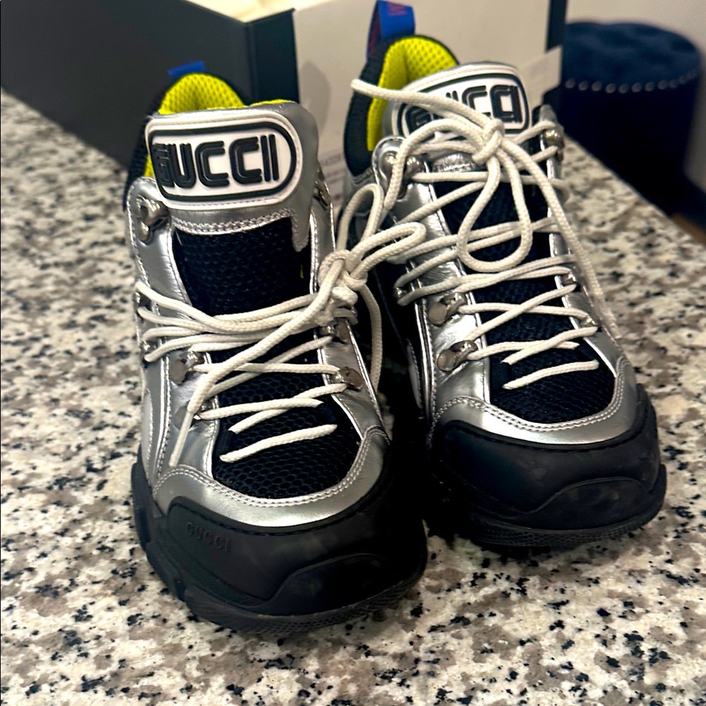 Gucci womenSilver and Black Sneakers